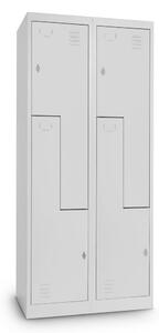 Dulap metalic Z, 80 x 50 x 180 cm, blocare, gri deschis - RAL 7035