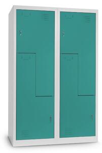 Dulap metalic Z, 120 x 50 x 180 cm, inchidere cilindrica, verde - ral 6033