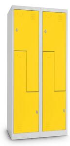 Dulap metalic Z, 80 x 50 x 180 cm, blocare, galben - RAL 1023