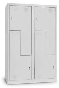Dulap metalic Z, 120 x 50 x 180 cm, broasca cilindrica, gri deschis - ral 7035