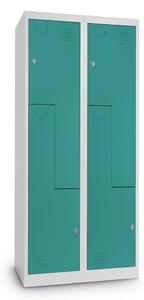 Dulap metalic Z, 80 x 50 x 180 cm, blocare, verde - RAL 6033