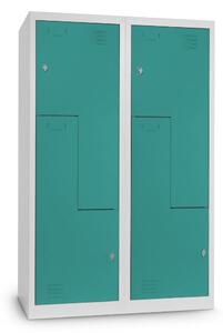 Dulap metalic Z, 120 x 50 x 180 cm, blocare, verde - ral 6033