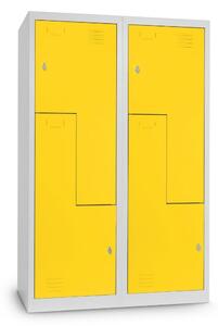 Dulap metalic Z, 120 x 50 x 180 cm, blocare, galben - ral 1023