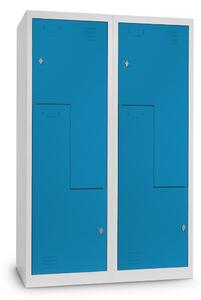 Dulap metalic Z, 120 x 50 x 180 cm, blocare, albastru - ral 5012