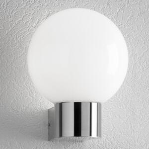 CMD Aplică de exterior Kekoa, sticlă, oțel inoxidabil, Ø 23 cm, Metalic, Metal, Modern, Glob pentru exterior