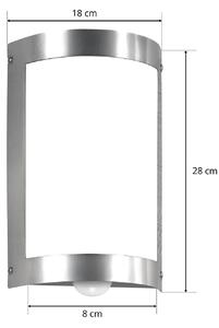 CMD Aplică de exterior Marco3 din oțel inoxidabil cu senzor, Metalic, Metal, Modern