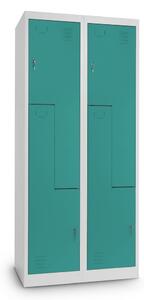 Dulap metalic Z, 80 x 50 x 180 cm, încuietoare cu cilindru, verde - RAL 6033