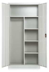 Dulap metalic, 90 x 45 x 185 cm, broasca cilindrica, gri deschis - ral 7035