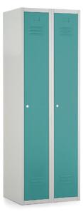Dulap metalic, 60 x 50 x 180 cm, încuietoare cu cilindru, verde - ral 6033