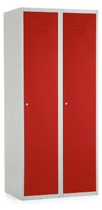 Dulap metalic, 80 x 50 x 180 cm, încuietoare cu cilindru, roșu - ral 3000