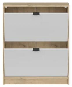 Pantofar ingust hol NEPON, stejar artisan/alb, PAL laminat, 70x18x84 c
