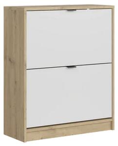 Pantofar ingust hol NEPON, stejar artisan/alb, PAL laminat, 70x18x84 c
