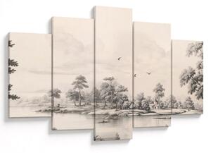 Tablou - Vintage peisaj desen peisaj (150x105 cm)