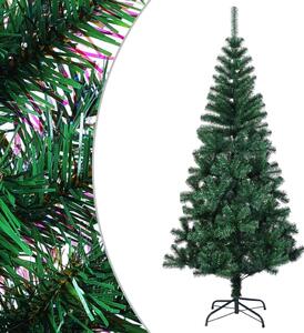 Brad de Crăciun artificial cu vârfuri irizate verde 150 cm PVC