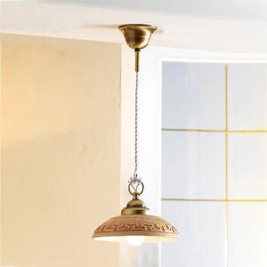 Ceramiche GRECA MEDITERRANEO lampă suspendată, reglabil, Portocaliu, Camera de zi / sufragerie, Ceramică, Mediterană