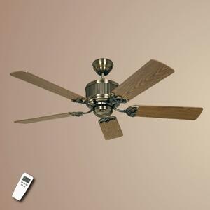 CasaFan Ventilator de tavan ECO ELEMENTS, stejar/alamă, Ø 132 cm, silențios, Lemn, Camera de zi / sufragerie, Lemn