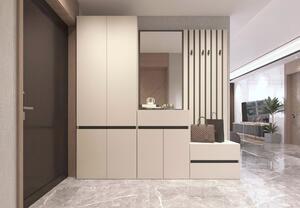 Mobilier hol LONDON, casmir/gri antracit, PAL, 217x38x220 cm