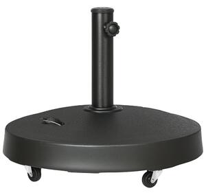 Outsunny Bază Umbrelă 23.5kg cu Manivele și Roți Blocabile, Suport din Rășină/Oțel, Ø53x41 cm, Negru | Aosom Romania