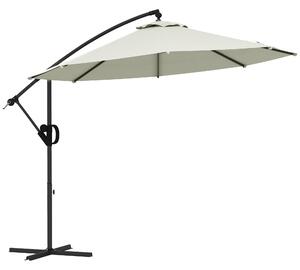 Umbrelă de soare 3 (m) în consolă cu bază transversală Outsunny | Aosom Romania