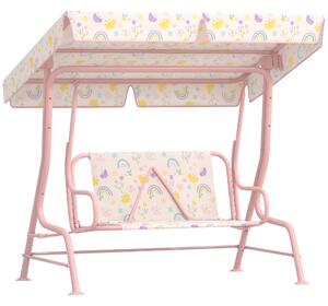 AIYAPLAY Leagăn pentru Copii cu Copertină Reglabilă și Centură de Siguranță, 120x112x75 cm, Roz | Aosom Romania