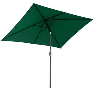Outsunny Umbrelă de Grădină Înclinabilă cu Manivelă și 6 Spiţe, 2x3 m, Verde | Aosom Romania