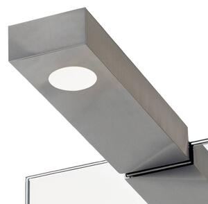 Decor Walther Flat 2 aplică/lampă de oglindă LED nichel mat, Gri, Baie, Metal, Modern, Perete unghiular