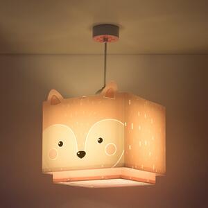 Dalber Lampa suspendată pentru copii LITTLE FOX, cu 1 bec, reglabil, Roz / Rosé, Camera copiilor, Plastic