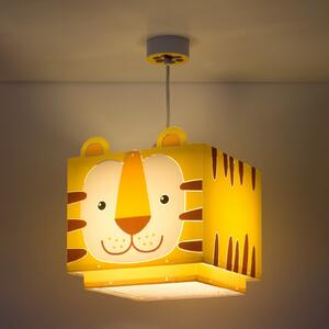 Dalber Lampă suspendată pentru copii LITTLE TIGER, cu 1 bec, reglabil, Galben, Camera copiilor, Plastic