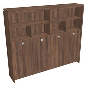 Dulap înalt pentru haine Verno 248 x 46 x 210 cm, cu rafturi, nuc