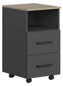 Comoda birou OFFICE NEW, gri antracit/stejar sonoma, PAL, 41x45x73 cm