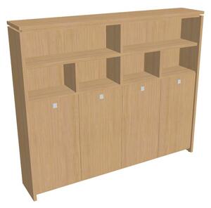 Dulap înalt pentru haine Verno 248 x 46 x 210 cm, cu rafturi, stejar deschis