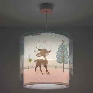 Dalber Lampă suspendată pentru copii LOVING DEER, cu motiv de căprioară, reglabil, Multicolor, Camera copiilor, Plastic