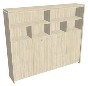 Dulap înalt pentru haine Verno 248 x 46 x 210 cm, cu rafturi, salcâm