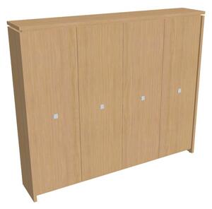 Dulap înalt pentru haine Verno 248 x 46 x 210 cm, stejar deschis