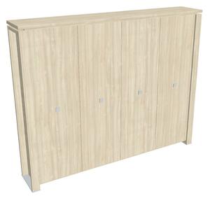 Dulap înalt pentru haine Verno+ 260 x 46 x 210 cm, salcâm