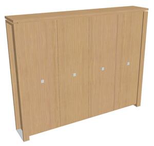 Dulap înalt pentru haine Verno+ 260 x 46 x 210 cm, stejar deschis