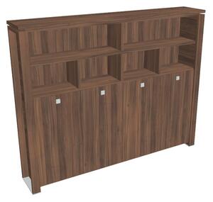 Dulap înalt pentru haine Verno+ 260 x 46 x 210 cm, cu rafturi, nuc