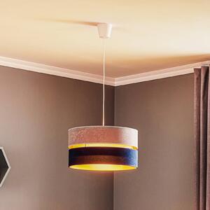Duolla Lampă suspendată Duo albastru marin/gri/auriu Ø40cm 1 flacără, reglabil, Albastru, Camera de zi / sufragerie, Plastic, Modern