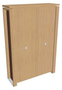 Dulap înalt pentru haine Verno+ S 140 x 46 x 210 cm, stejar deschis / maro