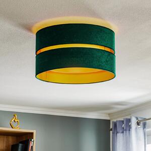 Euluna Duo plafonieră textilă verde/auriu Ø40cm, reglabil, Verde, Camera de zi / sufragerie, Țesătură / Textil, Modern