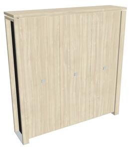 Dulap înalt pentru haine Verno+ S 200 x 46 x 210 cm, salcâm / negru