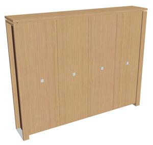 Dulap înalt pentru haine Verno+ S 260 x 46 x 210 cm, stejar deschis / maro