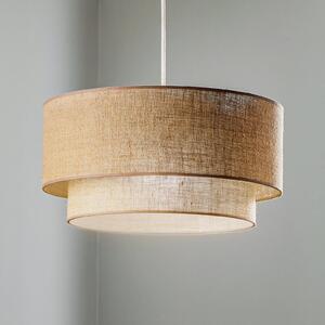 Duolla Lampă suspendată Boho, maro, Ø 45 cm, din material textil, reglabil, Maro / Rugină, Camera de zi / sufragerie, Țesătură / Textil, Casă de țară / Rustic