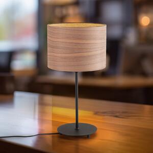 Envostar Lampă de masă din furnir nuc Ø 25cm, Lemn, Camera de zi / sufragerie, Lemn, Modern
