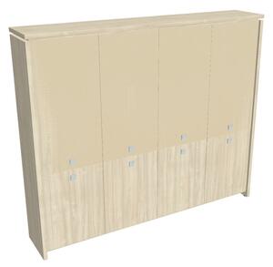 Dulap înalt Verno 248 x 46 x 210 cm, uși combinate, salcâm / vanilie