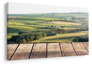 Tablou - Raft din lemn cu peisaj (90x60 cm)