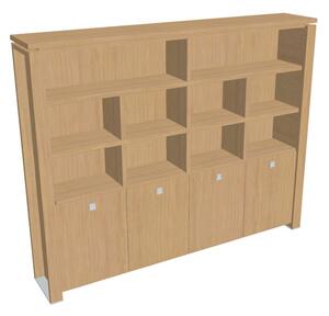 Dulap înalt Verno+ 260 x 46 x 210 cm, cu rafturi, stejar deschis
