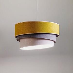 Duolla Lampă suspendată Pastell Trio muștar/gri/gri deschis, reglabil, Galben, Camera de zi / sufragerie, Țesătură / Textil