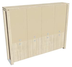 Dulap înalt Verno+ 260 x 46 x 210 cm, uși combinate, salcâm / vanilie