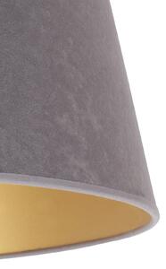 Duolla Abajur Cone înălțime 18 cm, gri/auriu, Gri, Țesătură / Textil